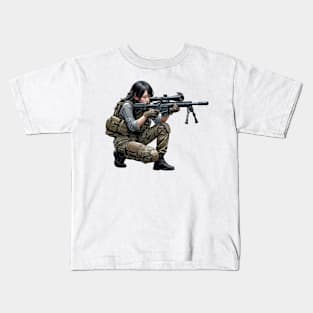 Sniper Girl Kids T-Shirt